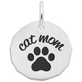 Sterling Silver Cat Mom Charm
