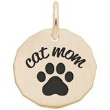 Gold Plate Cat Mom Charm