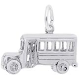 Sterling Silver School Mini Bus Charm