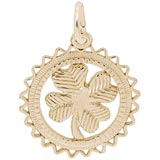 14K Gold Clover Charm