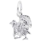 14K White Gold Turkey Charm