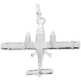 Sterling Silver Twin Engine Airplane Charm