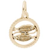 Gold Plate Pisces Charm