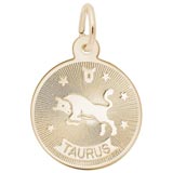14K Gold Taurus Charm