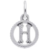 14K White Gold Initial H