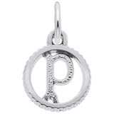 14K White Gold Initial P