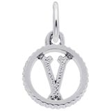 Sterling Silver Initial V