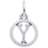 14K White Gold Initial Y