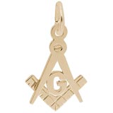 Gold Plate Square and Compass Charm