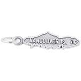 14K White Gold Vancouver Island Map Charm