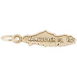 10K Gold Vancouver Island Map Charm