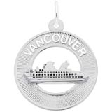 14K White Gold Vancouver Ship Charm