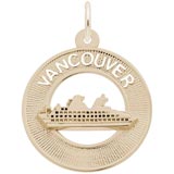 Gold Plate Vancouver Ship Charm
