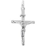14K White Gold Crucifix Cross Charm