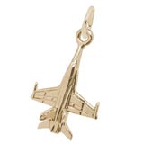 Gold Plate Fighter Jet Charm