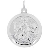 Sterling Silver St Christopher Disc Charm