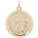 Gold Plate St Christopher Disc Charm