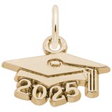 14K Gold Graduation Cap 2025 Accent Charm