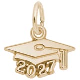 10K Gold Graduation Cap 2027 Accent Charm