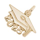 10K Gold Grad Cap 2025 Large Charm