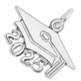 Sterling Silver Grad Cap 2025 Large Charm