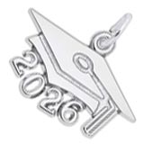 Sterling Silver Grad Cap 2026 Large Charm