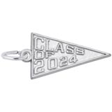 14K White Gold Class of 2024 Charm
