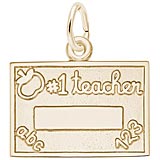 10k Gold Number One Teacher Charm by Rembrandt Charms