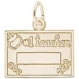 14k Gold Number One Teacher Charm by Rembrandt Charms