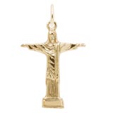 Gold Plate Christ the Redeemer Charm