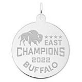 14K White Gold Buffalo East Champions Charm