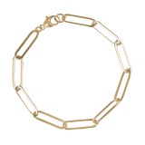 Rembrandt Charms 14k Gold 7" Elegant Paperclip Charm Bracelet